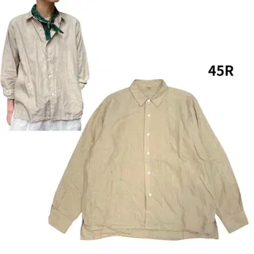 45R 45rpm 린넨 908 카라 오션 셔츠 린넨 긴팔 셔츠