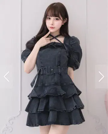 pium 티어드 프릴 미니 원피스