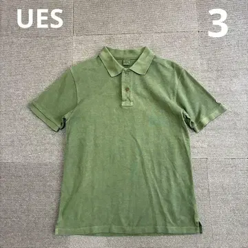 UES 사슴 무늬 피케 셔츠 올리브 3 제품 염색 일본제