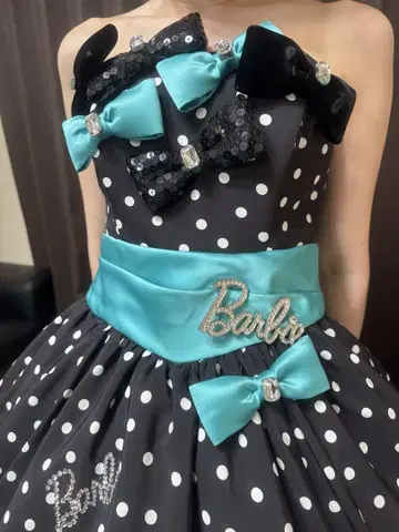 Barbie bridal 바비 브라이덜 도트 블랙 그린
