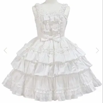 angelic pretty 프리티 프릴 점퍼 스커트 앙제릭 화이트 로리