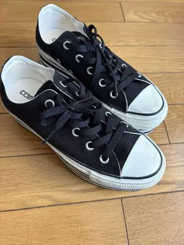 CONVERSE 블랙 로우 컷 스니커즈 JP 27.0