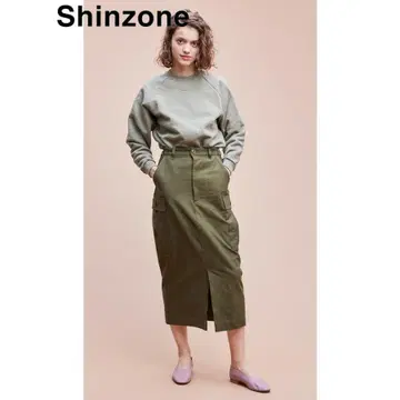 SHINZONE 코튼 필드 스커트 타이트 카고