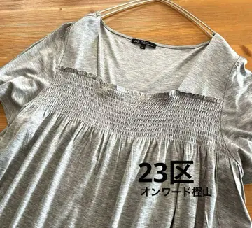 23구 일본제 미광택 티셔츠 개더 소매 사이즈 46 빅 사이즈