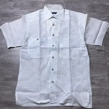 이탈리아제 CORNELIANI 꼬르넬리아니 린넨 반팔 셔츠 올 패턴