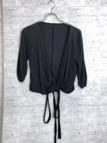 YOKO D'OR 레트로 모드 구제 의류 리본 카슈쿨 가디건
