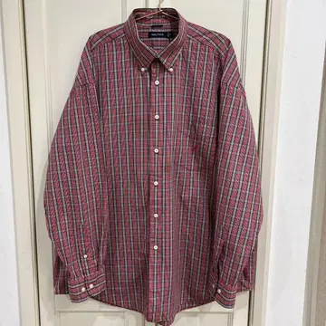 NAUTICA 체크 무늬 긴팔 셔츠 2XL