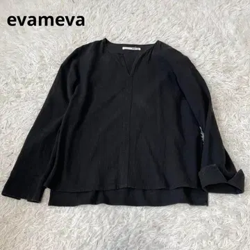 evameva 에붐에바 린넨 혼방 긴팔 블라우스 사이즈 1 곤도 니트