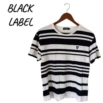 BLACK LABEL 반팔 셔츠 M 사이즈 보더 스트라이프