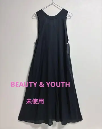 블랙 슬리브리스 롱 원피스