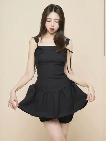 andmary AM1405 엘시 플레어 미니 드레스