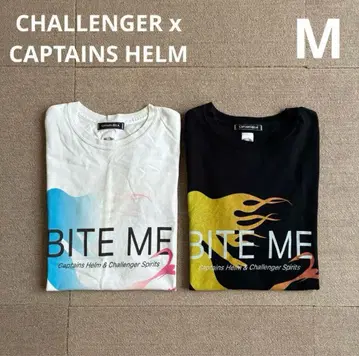 캡틴스 헬름 챌린저 콜라보 티셔츠 블랙 화이트 M 2장 세트