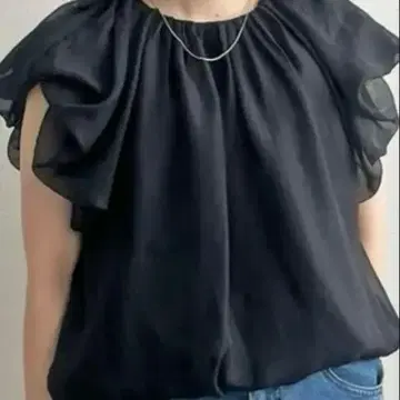 새상품 LHELBIE 턱 벌룬 블라우스