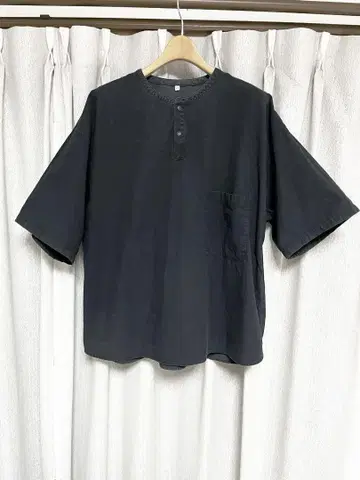 MUJI Labo 무지 라보 스탠드 카라 반팔 셔츠