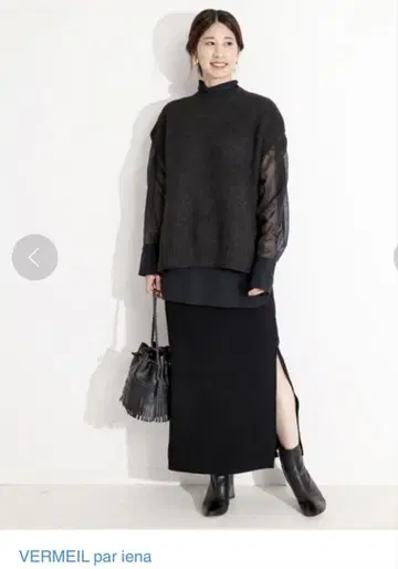 VERMEIL 밴딩 멀티 슬릿 롱 스커트 38