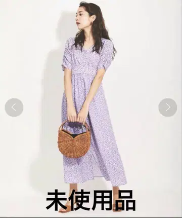 미사용품 자바지니아 미니 꽃무늬 레트로 원피스 라벤더 S 사이즈