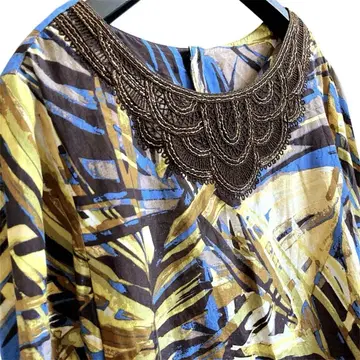 ROCHAS 로샤스 레리안 튜닉 블라우스 보타니컬 13 2XL