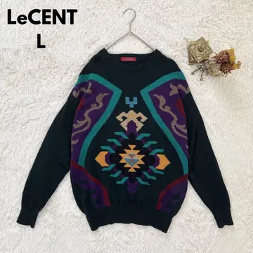LeCENT 네이티브 무늬 기하학 니트 L 사이즈 남성용 여성용 유니섹스
