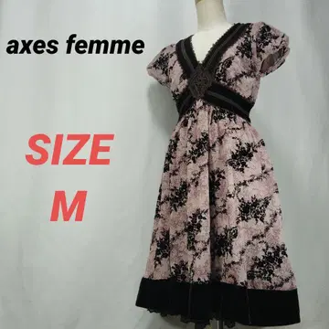 axes femme 엑시즈팜 꽃무늬 원피스 플레어 레이스 M
