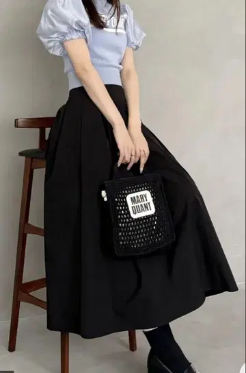 MARY QUANT 메쉬 숄더백 블랙