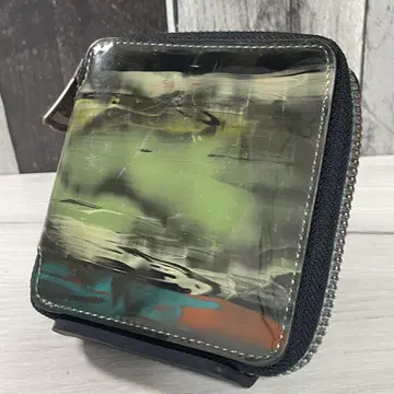마쿠로 마우로 두겹 지갑 라운드 지퍼 지갑 컴팩트