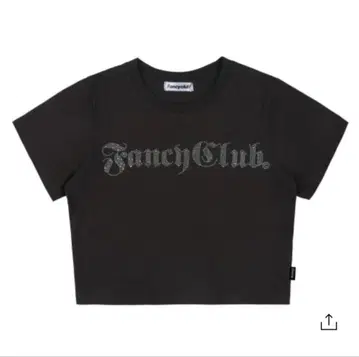 FANCY CLUB 큐빅 크롭 티셔츠