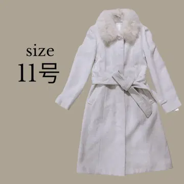 새상품 INCEDE 인시드 카라 부착 화이트 롱 코트 11호