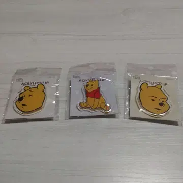 곰돌이 푸 아크릴 클립 3개 세트.