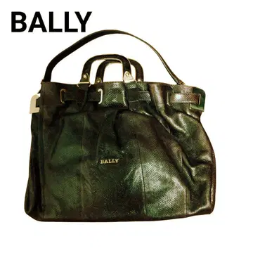BALLY 발리 다크 브라운 엠보싱 가죽 백 숄더 벨트 포함