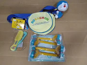 미사용 도라에몽 굿즈 봉제 인형이 들어있는 파우치 시트 스토퍼 빗