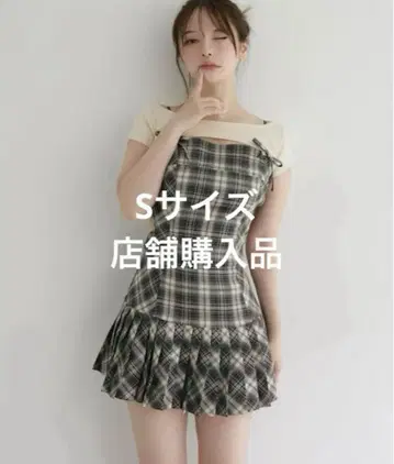 앤드메리 캐런 체크 미니 드레스