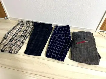 남성용 체크 팬츠 바지 하의 7부 아메카지 캐주얼 묶음 판매
