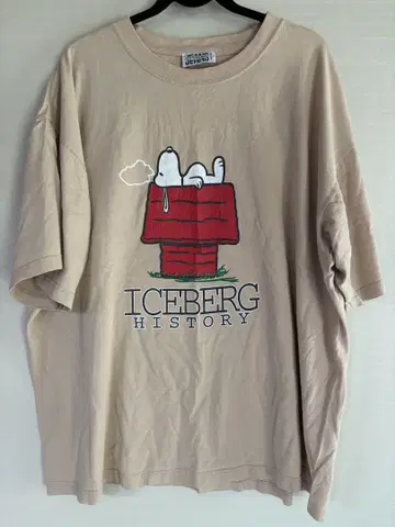 ICEBERG 스누피 티셔츠 베이지 구제 의류