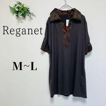 새상품 Reganet 레가넷 (M~L) V넥 셔츠 튜닉 반팔 라메