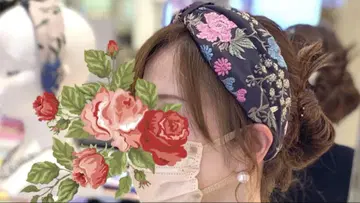 꽃무늬 자수 헤어밴드 라 마조리나
