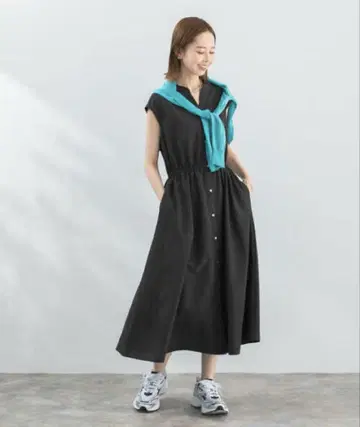 어반리서치 로쏘 워셔블 셔츠 원피스 차콜
