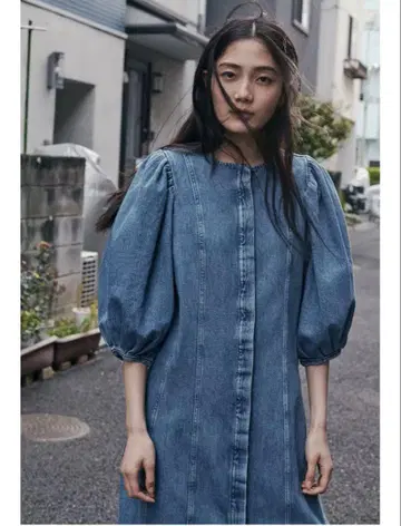 ZW COLLECTION 데님 미디 길이 원피스