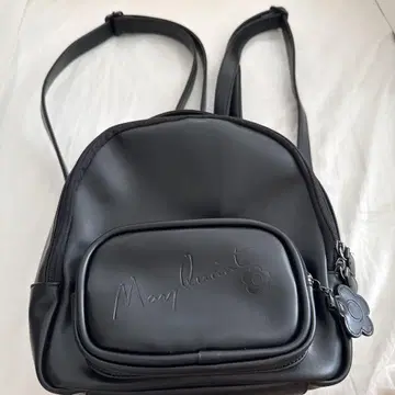 Mary Quant 블랙 가죽 백팩