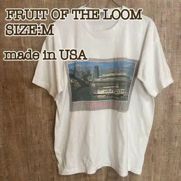 90s FRUIT OF THE LOOM 티셔츠 싱글 스티치 USA 화이트