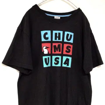 CHUMS 참스 빅 로고 티셔츠 블랙 M