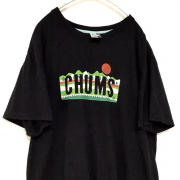 CHUMS 참스 빅 로고 티셔츠 블랙 L