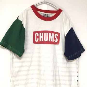 CHUMS 참스 빅 로고 크레이지 티셔츠 멀티 S