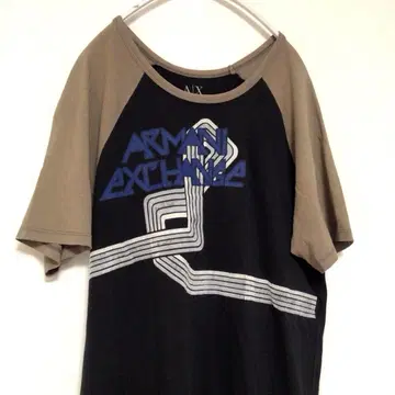 Armani Exchange 빅 로고 래글런 티셔츠 블랙 S