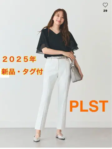 택 포함 새상품 2025 플라스테 린넨 블렌드 스틱 팬츠 화이트 S
