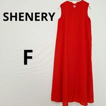 SHENERY 시너리 슬리브리스 롱 원피스 플레어 F 레드