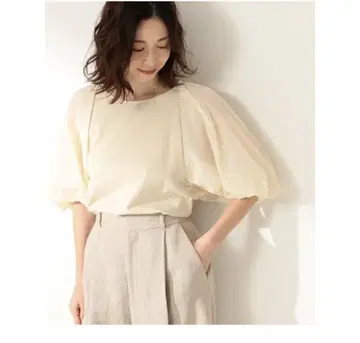 빔즈 콤비 퍼프 슬리브 풀오버
