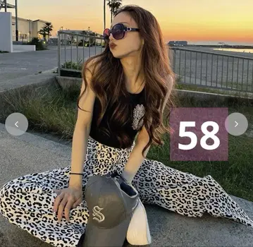 shoko 아베일 콜라보 레오파드 팬츠 58