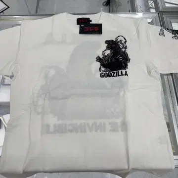 (2) 고질라 자수 티셔츠 화이트 L