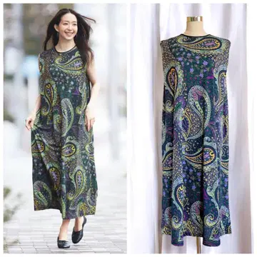 DAMA collection 저지 롱 원피스 페이즐리 무늬 L