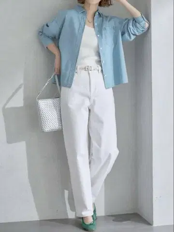 23구 DENIM 코쿤 실루엣 팬츠 화이트 38